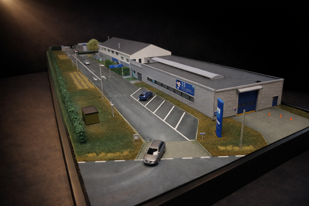 Schaalmodel bedrijfsterrein – Carwash Meeus